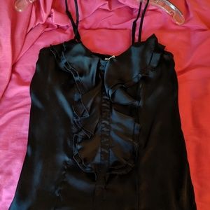 Black satin camisole